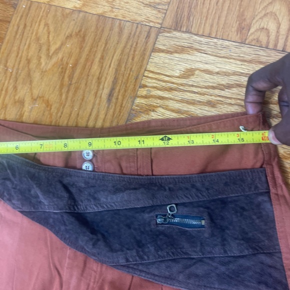 Women's Brown vintage pleated Straight Leg Pants - Picture 5 of 6